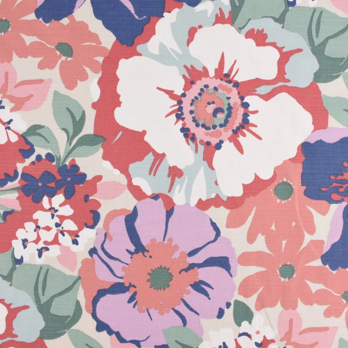 Panama Dekostoff Baumwollstoff Zumba Raspberry Blüten bunt 140cm Breite