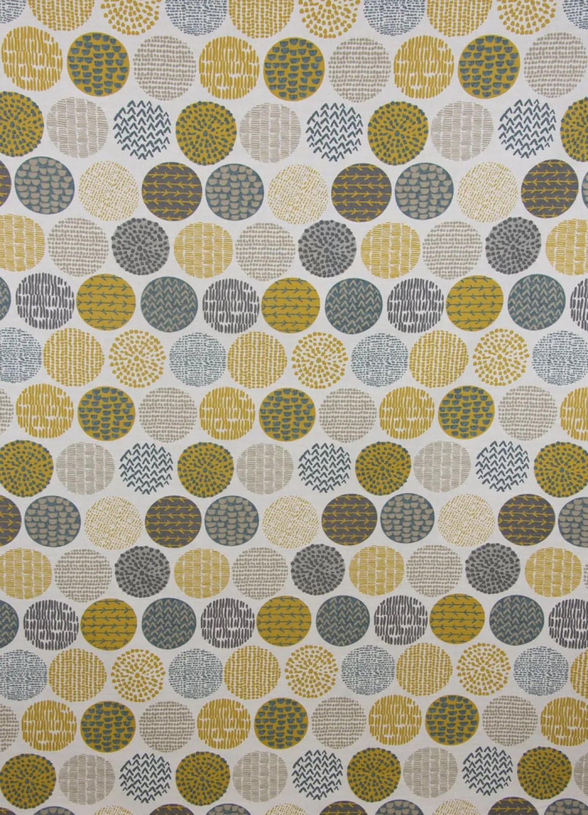 Panama Dekostoff Baumwollstoff Casa Saffron creme Kreise in grau braun verschiedene Motive 1,4m Breite