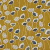 Panama Dekostoff Baumwollstoff Clara Saffron Blumen senfgelb ocker blau grau 140cm Breite