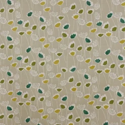 Panama Dekostoff Baumwollstoff Clara Cactus Blumen grau grün 140cm Breite