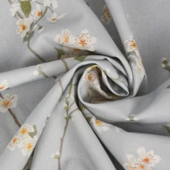 Panama Dekostoff Baumwollstoff Almond Blossom Mandelblütenzweige hellblau 140cm Breite