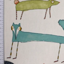 Panama Dekostoff Baumwollstoff Oh My Deer Waldtiere wollweiß bunt 138cm Breite