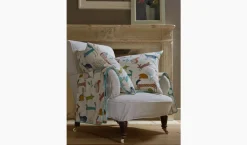 Panama Dekostoff Baumwollstoff Oh My Deer Waldtiere wollweiß bunt 138cm Breite