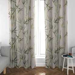 Panama Dekostoff Baumwollstoff Pacific Bambus dunkel-beige grün 140cm Breite