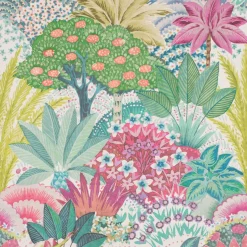 Panama Dekostoff Baumwollstoff KOLKATA Botanik Vögel Schmetterling bunt 140cm Breite