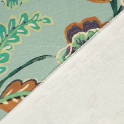 Panama Dekostoff Baumwollstoff GUJARAT Blumenranken Elefant mint grün bunt 140cm Breite