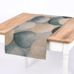 Panama Dekostoff Baumwollstoff Digitaldruck Pendulum Kugeln Kreise blau 140cm Breite