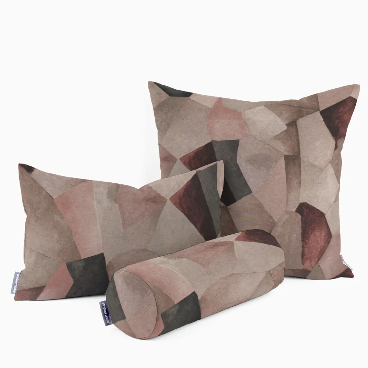 Panama Dekostoff Baumwollstoff Digitaldruck Statue Mosaik Abstrakt rosa 140cm Breite