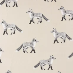 Panama Dekostoff Baumwollstoff Digitaldruck Cub Canvas Füchse beige schwarz 140cm Breite