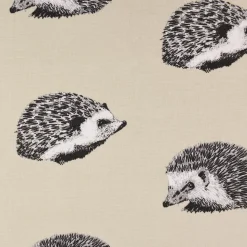 Panama Dekostoff Baumwollstoff Digitaldruck Hedgehog Canvas Igel beige schwarz 140cm Breite