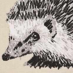Panama Dekostoff Baumwollstoff Digitaldruck Hedgehog Canvas Igel beige schwarz 140cm Breite