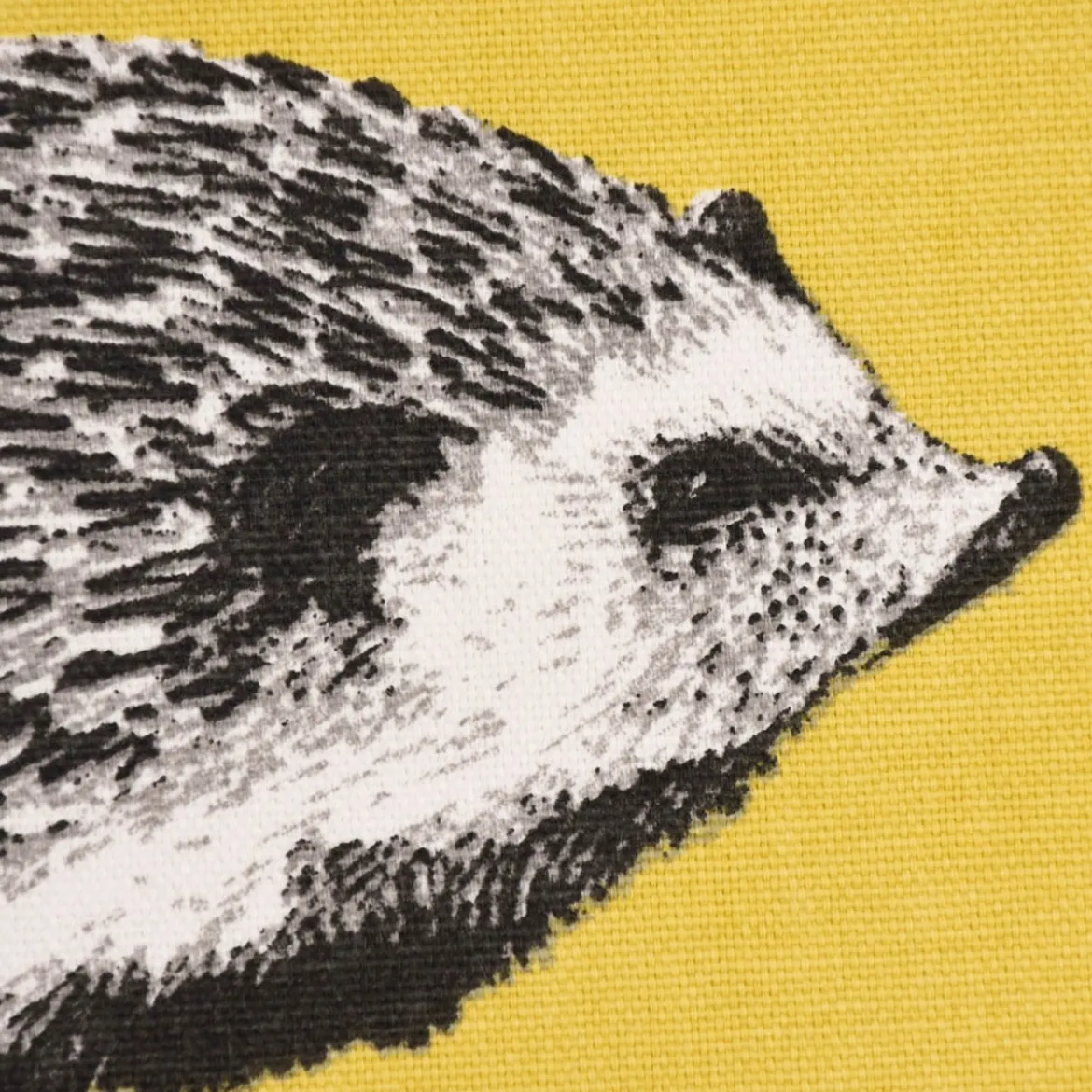 Panama Dekostoff Baumwollstoff Digitaldruck Hedgehog Canvas Igel gelb schwarz 140cm Breite