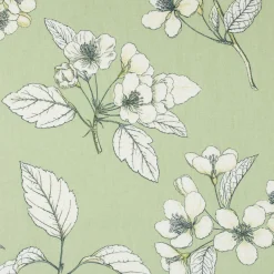 Panama Dekostoff Baumwollstoff Cherry Blossom Kirschblüten grün weiß 140cm Breite