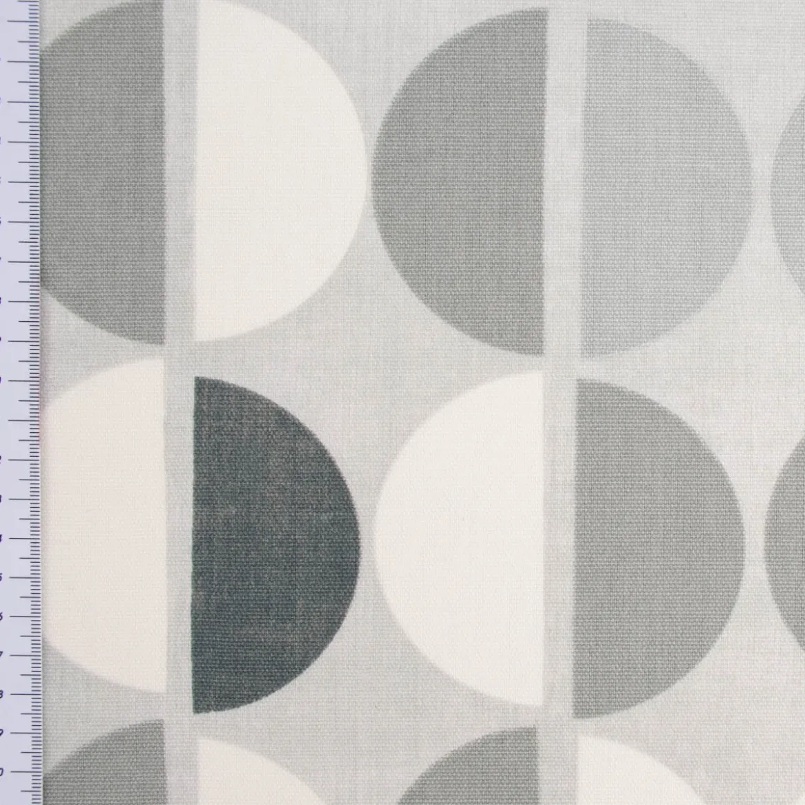 Panama Dekostoff Baumwollstoff Shoreditch Pebble Kreise grau 140cm Breite