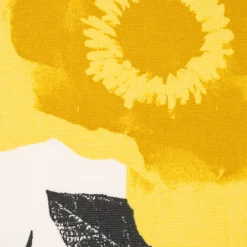 Panama Dekostoff Baumwollstoff Madone Citrus Blumen Pop Art gelb schwarz 140cm Breite
