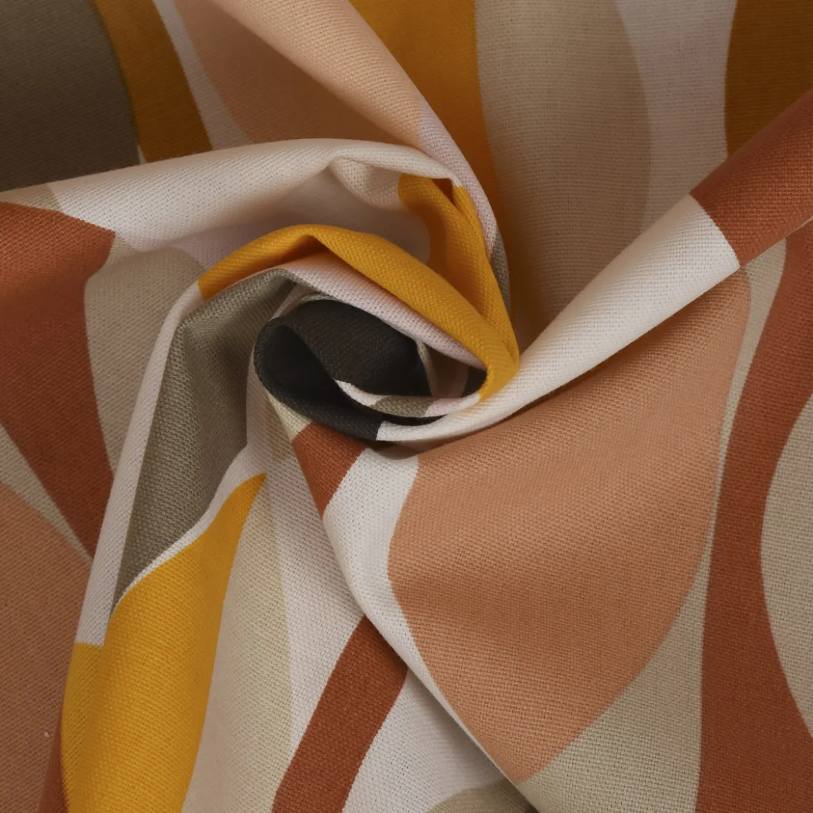 Panama Dekostoff Baumwollstoff Mabel Nougat Retro orange gelb 138cm Breite