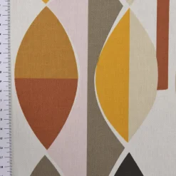 Panama Dekostoff Baumwollstoff Mabel Nougat Retro orange gelb 138cm Breite