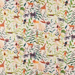 Panama Kinder-Dekostoff Baumwollstoff Hide and Seek Dschungeltiere bunt 140cm Breite