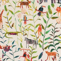 Panama Kinder-Dekostoff Baumwollstoff Hide and Seek Dschungeltiere bunt 140cm Breite
