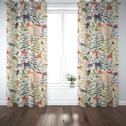 Panama Kinder-Dekostoff Baumwollstoff Hide and Seek Dschungeltiere bunt 140cm Breite