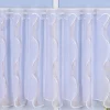 Panneaux Bistrogardine Scheibengardine nähfrei weiß mit Stickerei Wellen rosé beige 60cm Höhe