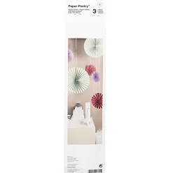 Papierfächer Rosetten in Pastelltönen mit Pünktchen und Karos von Rico Design im 3er Set