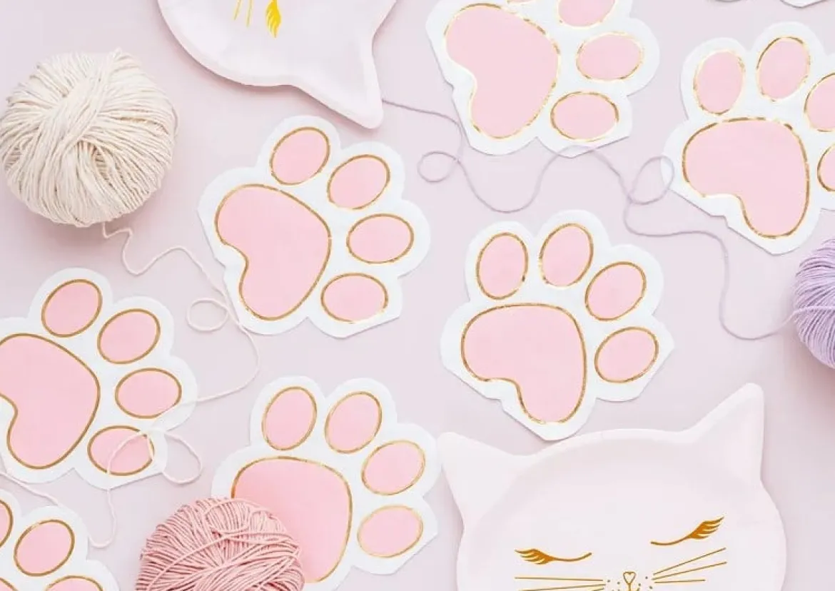 Papierservietten Kitty Paws Katzenpfote rosa 14,5x12cm 2lagig 12 Stück