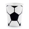 Pappbecher Fußball schwarz weiß 6 Stück 260ml
