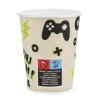 Pappbecher Gamer creme schwarz grün 6 Stück 220ml