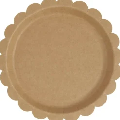 Pappteller aus Kraftpapier mit Wellenrand 23cm von Rico Design, 8 Stück