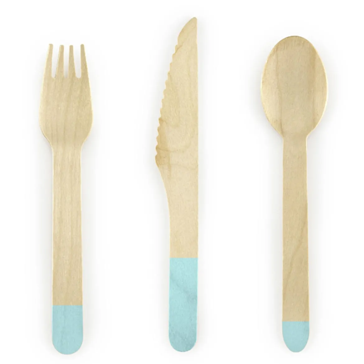 Partybesteck Holz 6 Sets mint 16cm