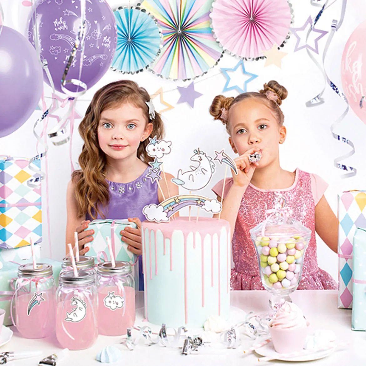 Party Dekoset Einhorn für 6 Personen