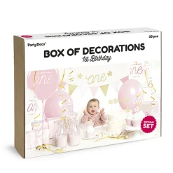 Party Dekoset 1st Birthday rosa gold für 6 Personen