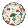 Party Pappteller Dinosaurier mit Wellenrand 18cm Ø 6er Pack