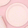 Party Pappteller Pünktchen rosa gold 18cm Ø 6er Pack