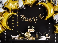 Party Pappteller Sechseck schwarz gold 23cm Ø 6er Pack