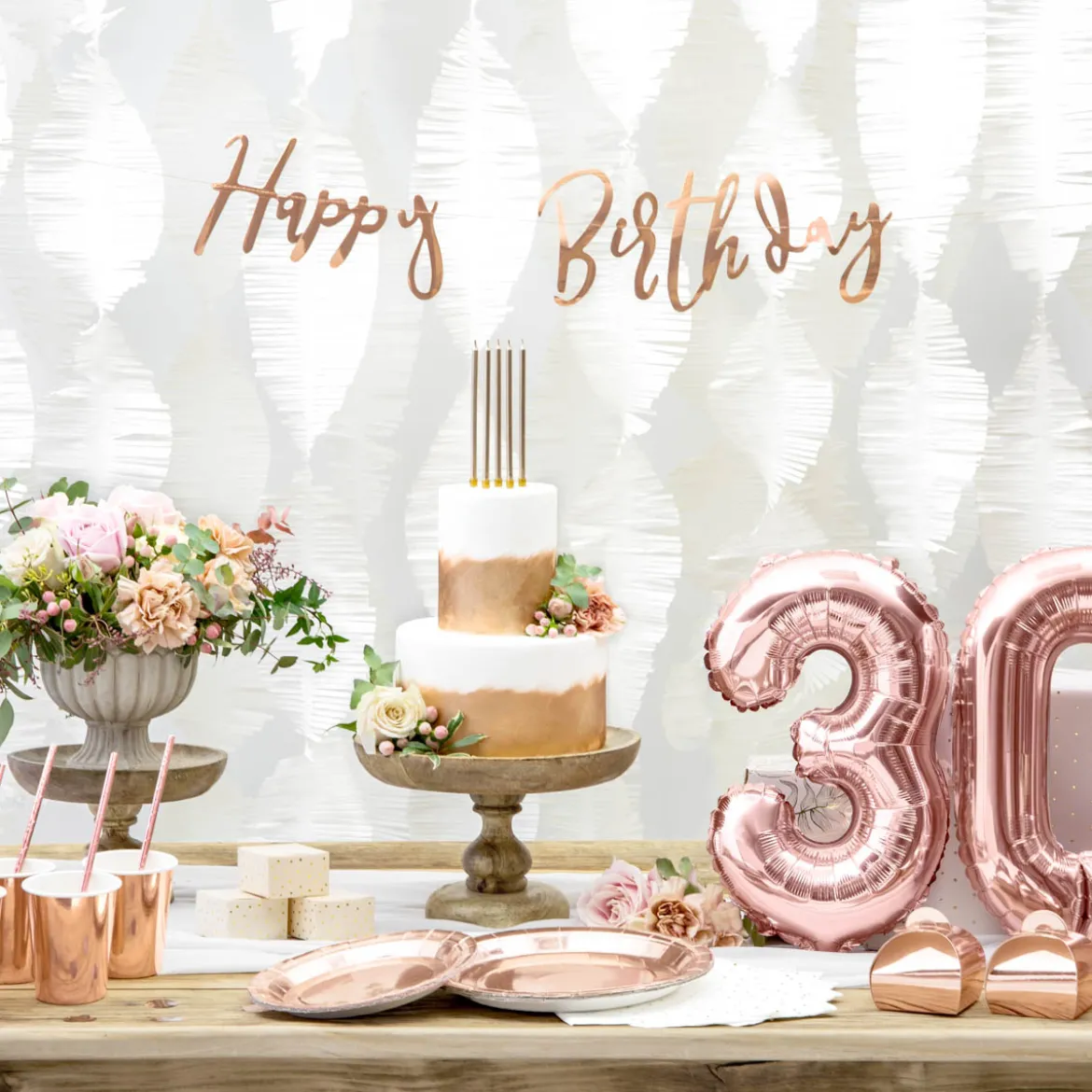 Party Pappteller uni rose-gold 23cm Ø 6er Pack
