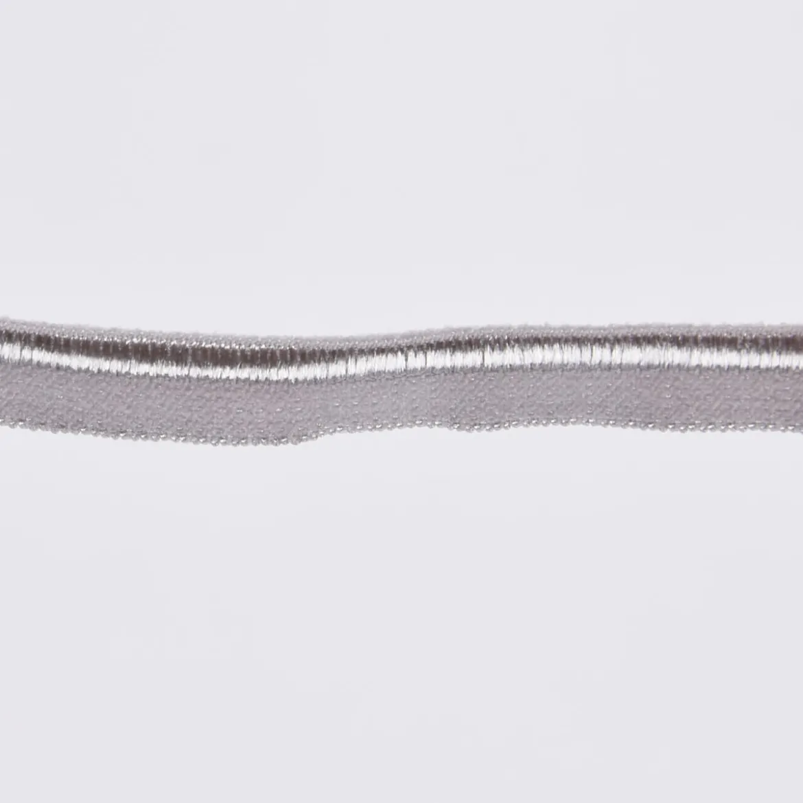 Paspelband Gummipaspel elastisch schimmernd Meterware hellgrau Breite: 1cm