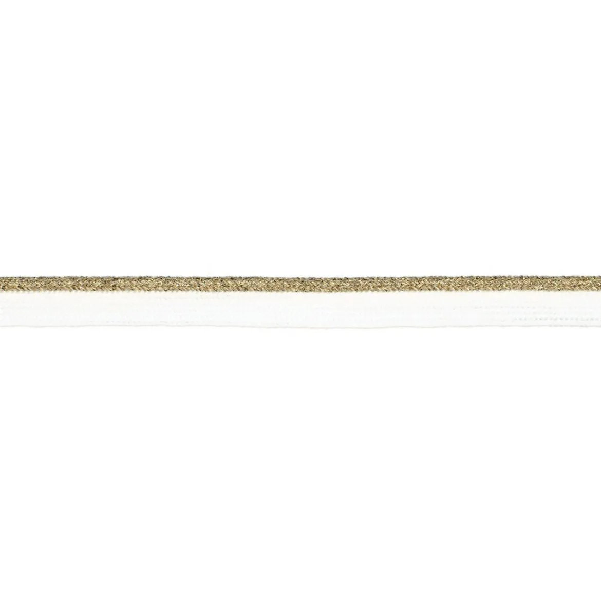 Paspelband Lurex Glitzer Meterware weiß goldfarbig Breite: 1cm