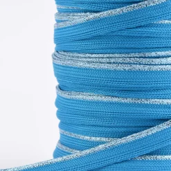 Paspelband Polyester aqua blau Glitzer Lurex Breite: 1cm
