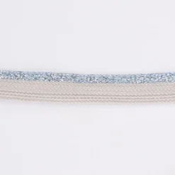 Paspelband Polyester beige Glitzer Lurex silber Breite: 1cm