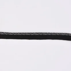 Paspelband Polyester schwarz Glitzer Lurex silber Breite: 1cm