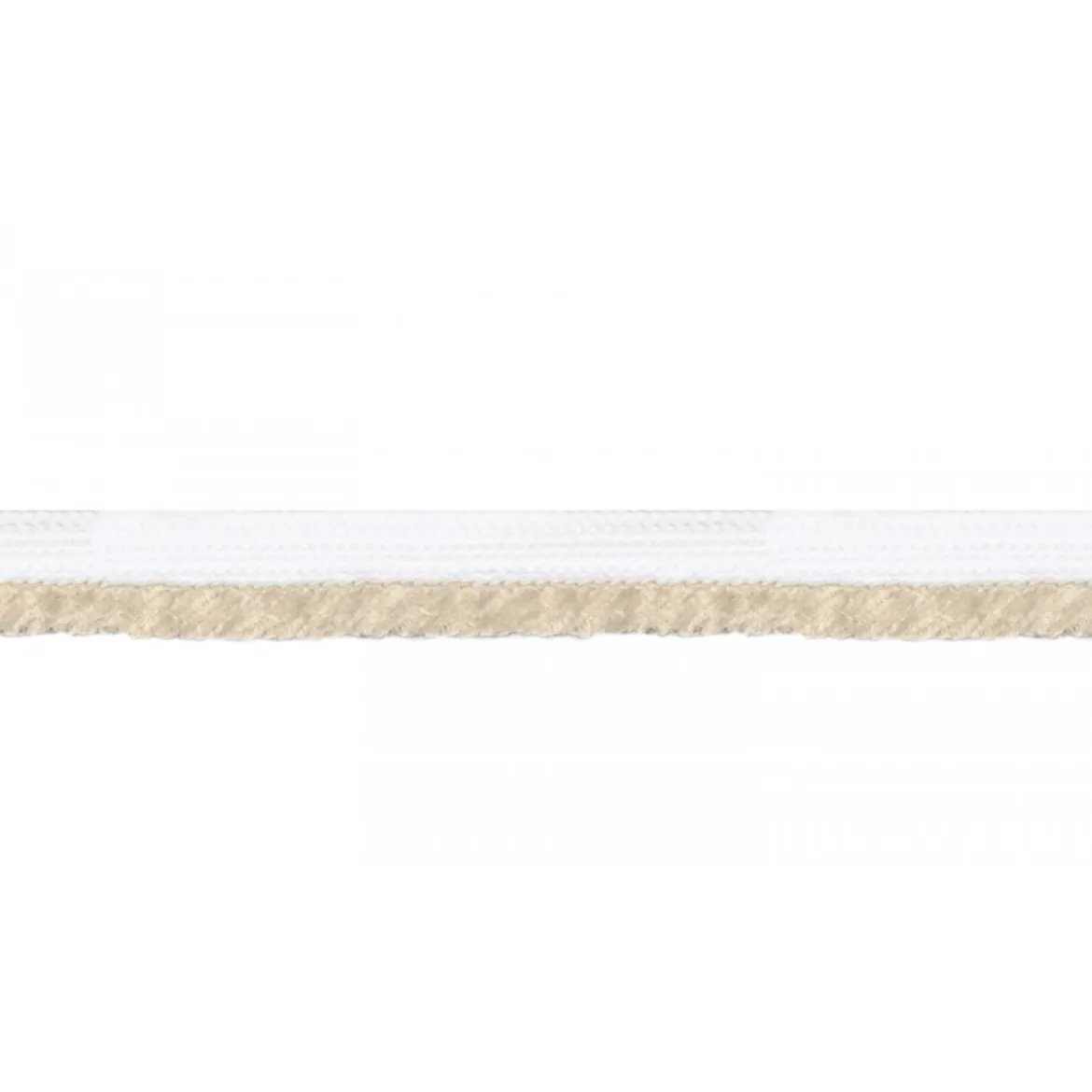 Paspelband zweifarbig Meterware weiß natur Breite: 1cm
