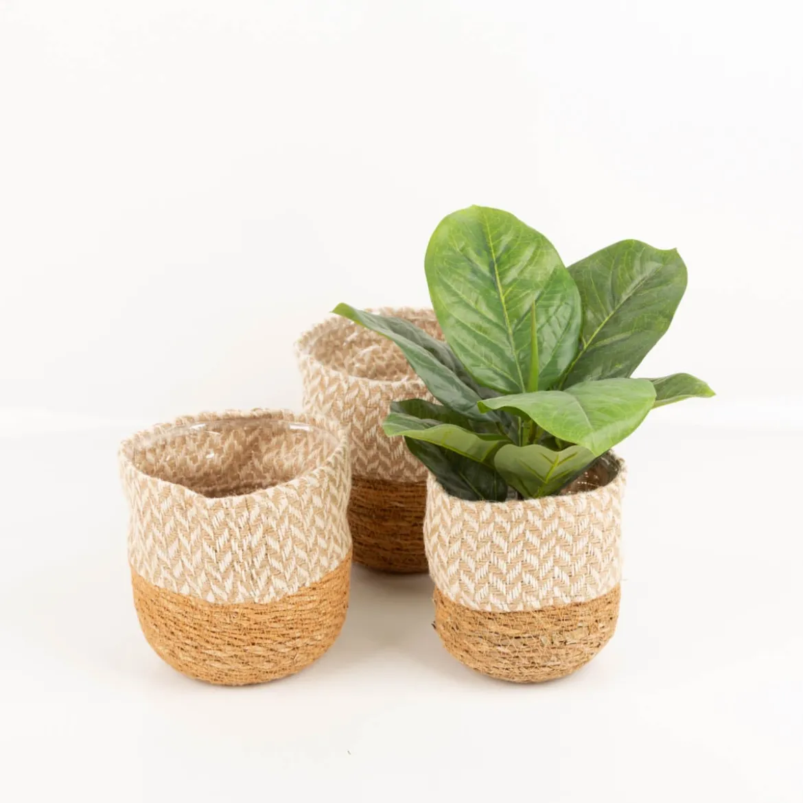 Pflanzkorb 3er Set aus Jute und Hogla von Boltze