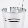 Pflanztopf mit Haken Metall silberfarben 13,5x29cm