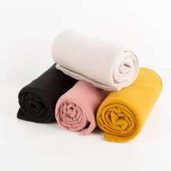 Plaid aus Kuschelfleece mit Kettelrand einfarbig rosa 125x150cm