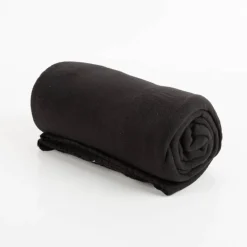 Plaid aus Kuschelfleece mit Kettelrand einfarbig schwarz 125x150cm