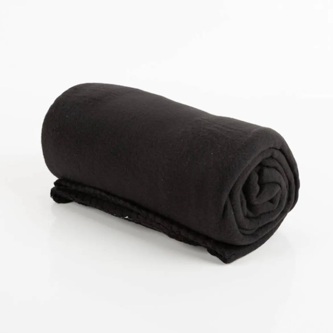Plaid aus Kuschelfleece mit Kettelrand einfarbig schwarz 125x150cm