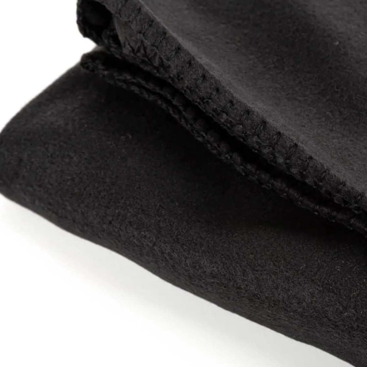 Plaid aus Kuschelfleece mit Kettelrand einfarbig schwarz 125x150cm