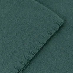 Plaid aus Polyester mit grobem Kettelrand einfarbig petrol 125x150cm
